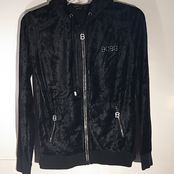 BCBG MAXAZRIA BLACK RHINESTONE HOODIE SIZE SMALL - Picture 9 of 9